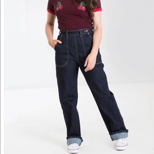Hell Bunny Weston Denim Trousures women’s Medium